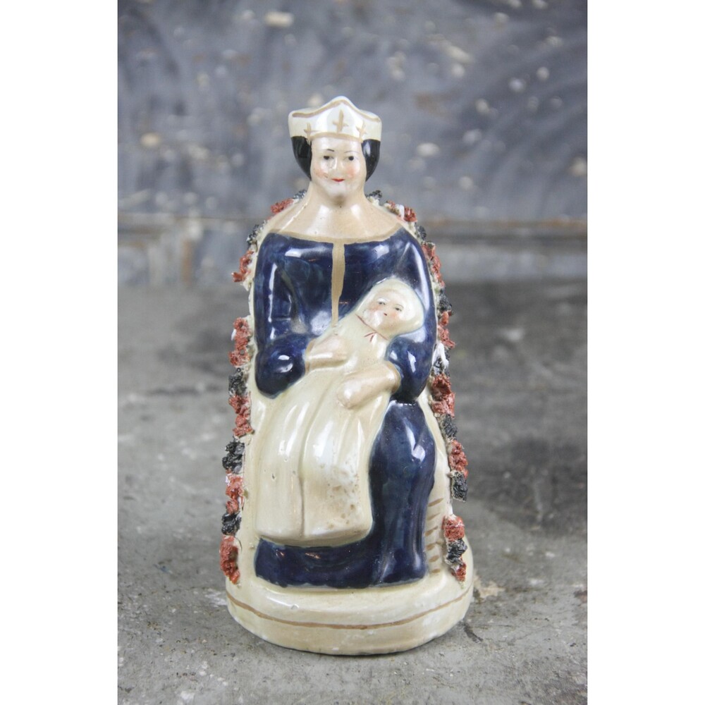 Queen Victoria and Baby Ceramic Figurine Candle Holder Incense Burner